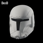 Republic Commando Star Wars helmet, original supplied model with glass visor, Blender rendered front view
