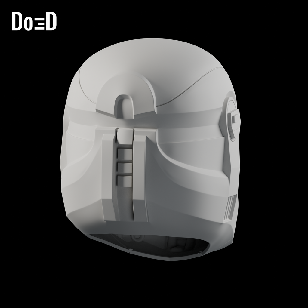 Republic Commando Star Wars helmet, rear and open underside view of the same original supplied model