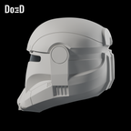 Republic Commando Star Wars helmet, side view of the same original supplied model with glass visor