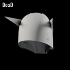 Do3D Mecha Man helmet, rear view of the same mesh-visor configuration