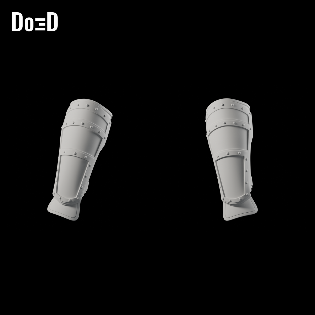 Do3D Mighty Thor MTAO1 left and right forearm armor with hand plates, accurate Blender clay render