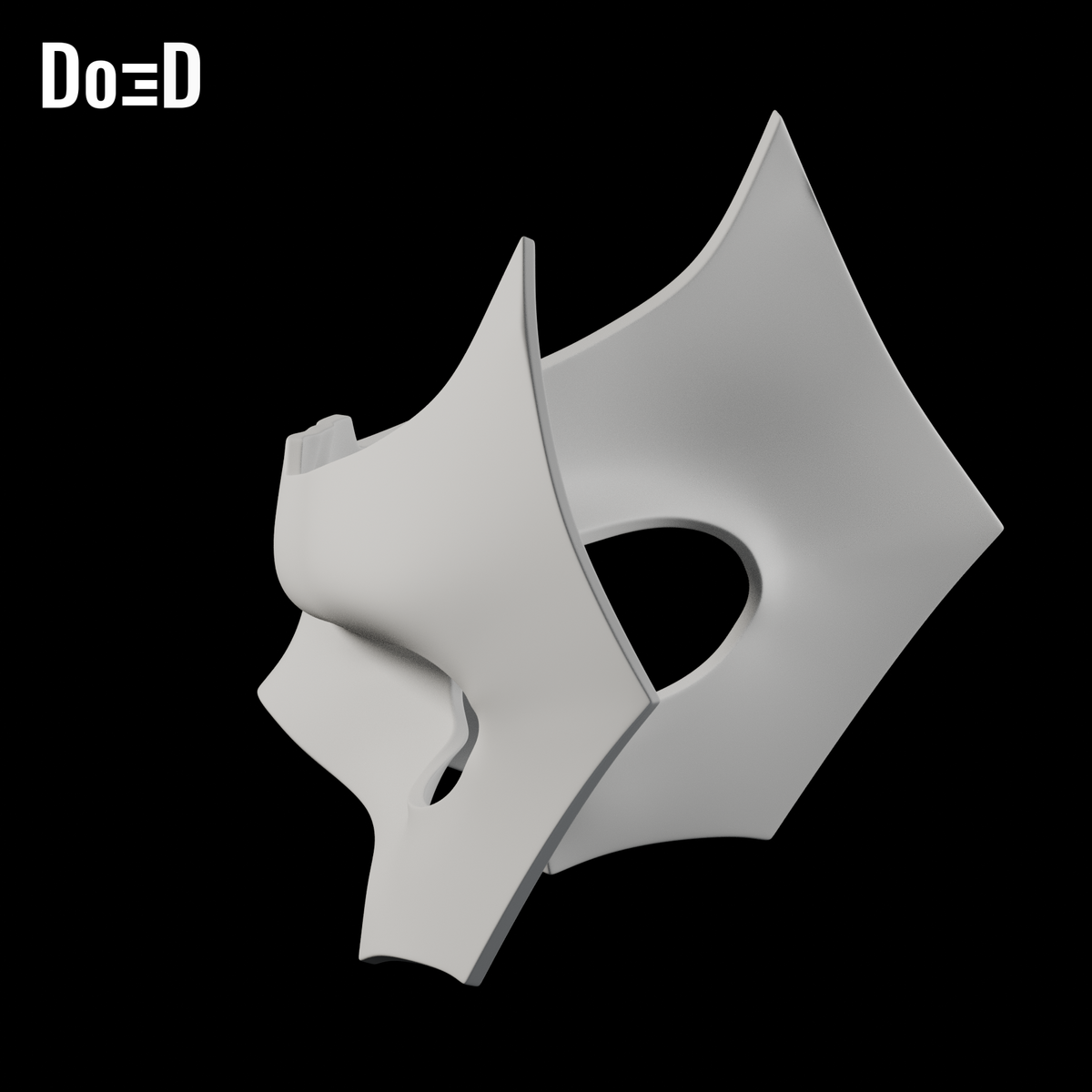 Do3D Nightwing Titans eye mask, side view of the same original mask