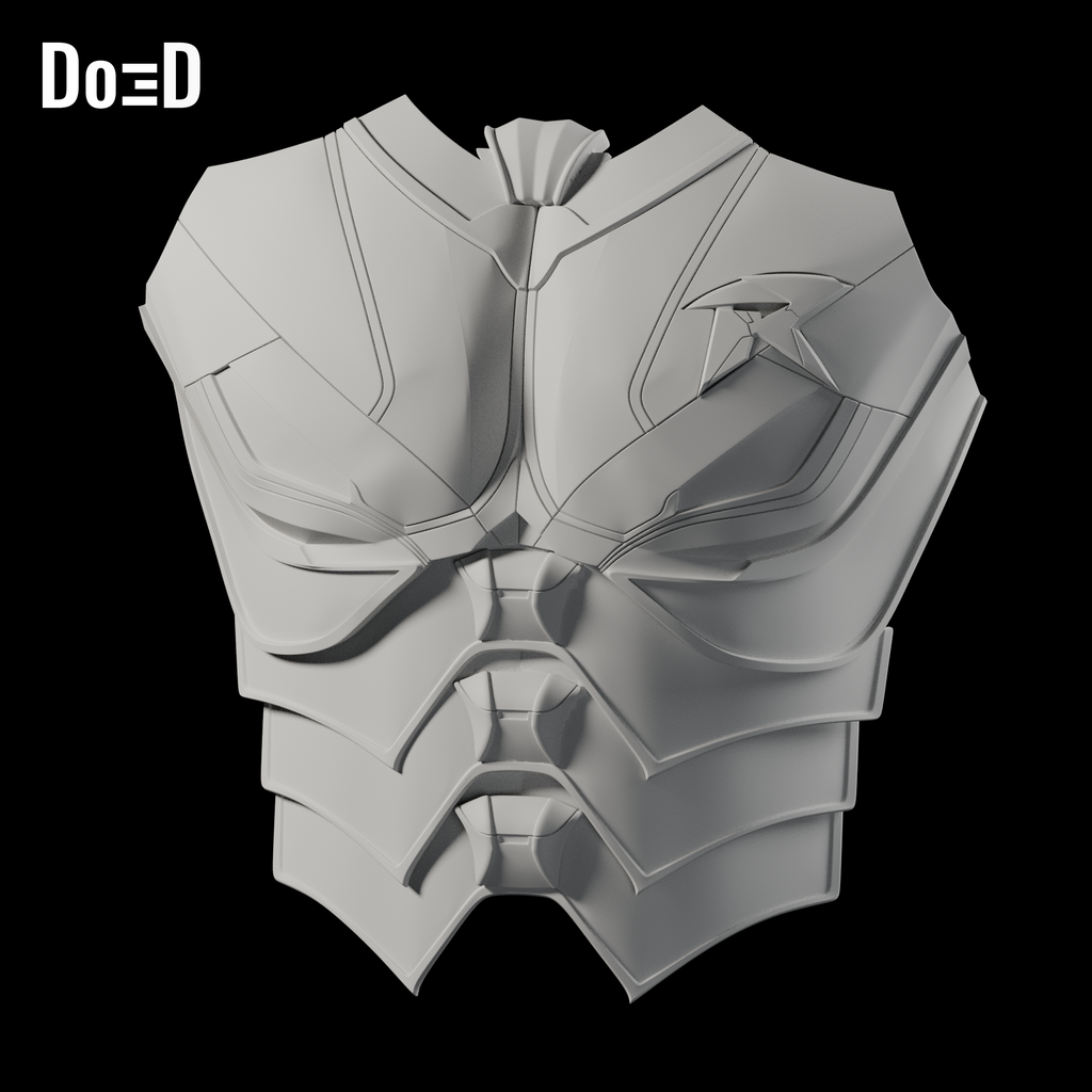 Do3D Titans Robin R539 chest and abdominal armor, accurate Blender clay render