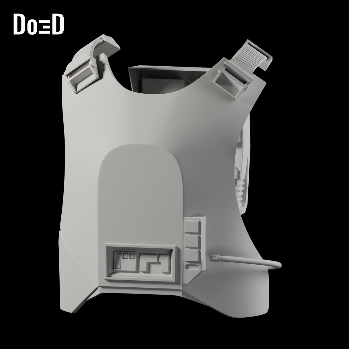 Do3D Star Wars Range Trooper chest and back armor, accurate Blender clay render