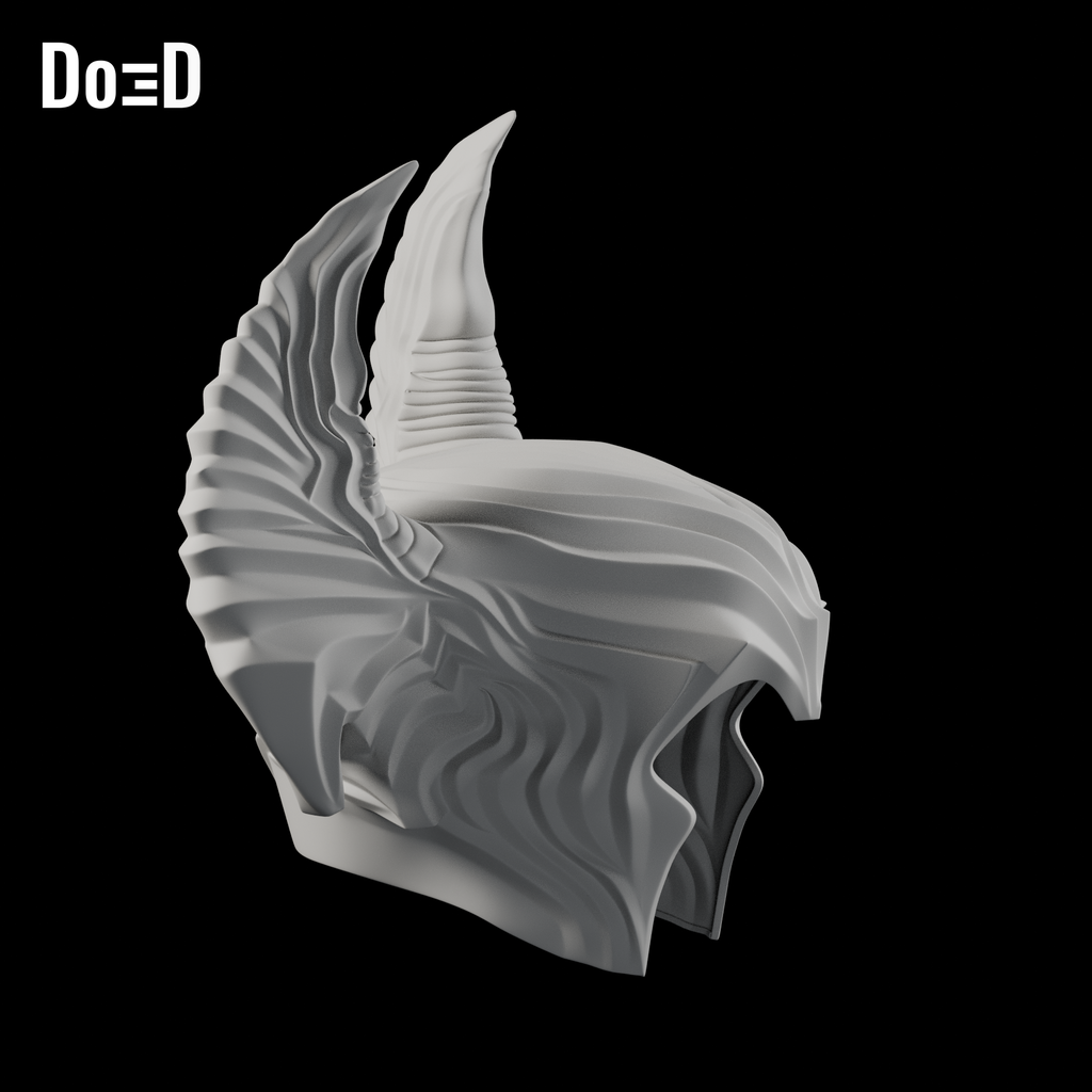 Do3D Steppenwolf helmet, side view of the same supplied model