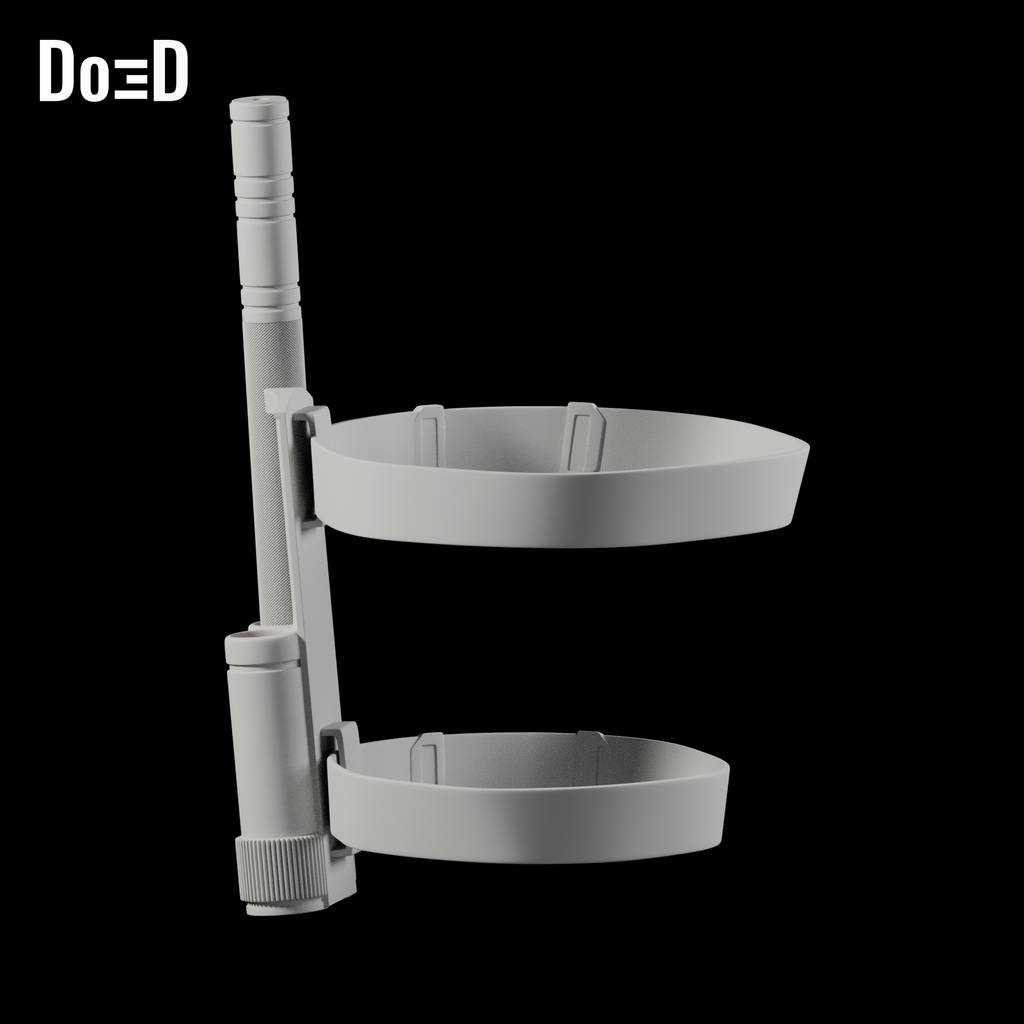 Do3D Daredevil leg straps and baton, rear view of the same supplied configuration