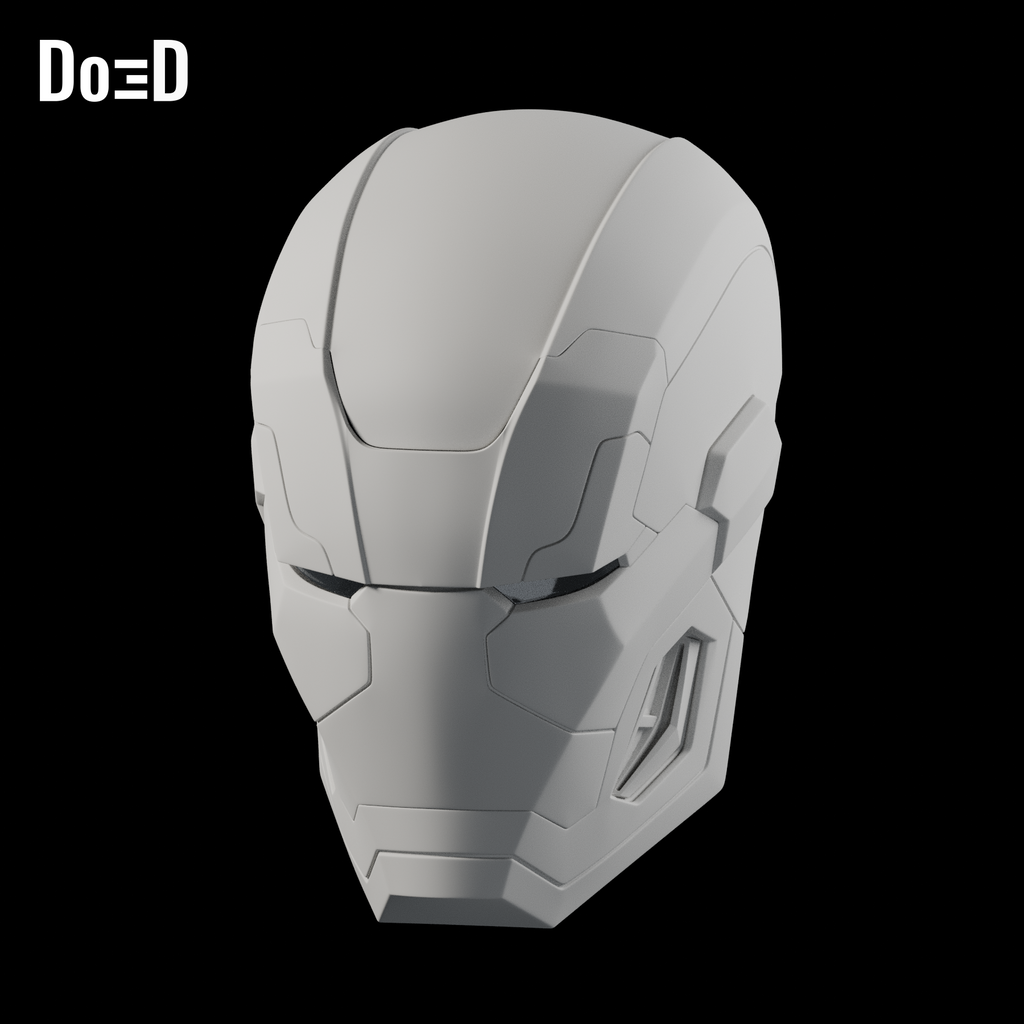 Do3D Iron Man War Machine 006 helmet, accurate Blender clay render