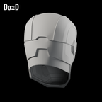 Do3D Iron Man War Machine 006 helmet, rear view of the same supplied configuration