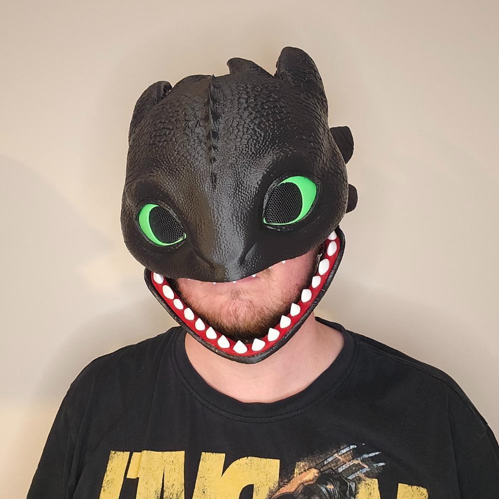 Black Night Dragon Helmet with Mesh Eyes – Fantasy Cosplay Mask
