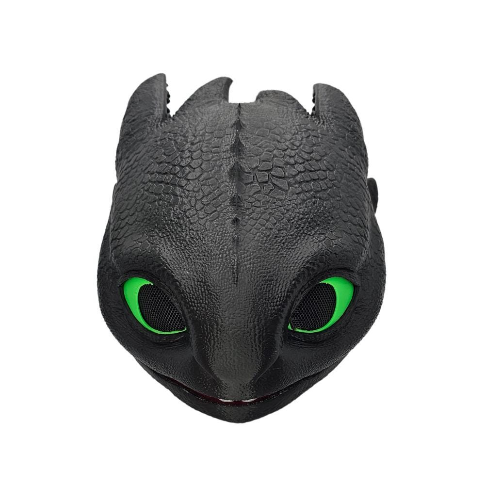 Black Night Dragon Helmet with Mesh Eyes – Fantasy Cosplay Mask