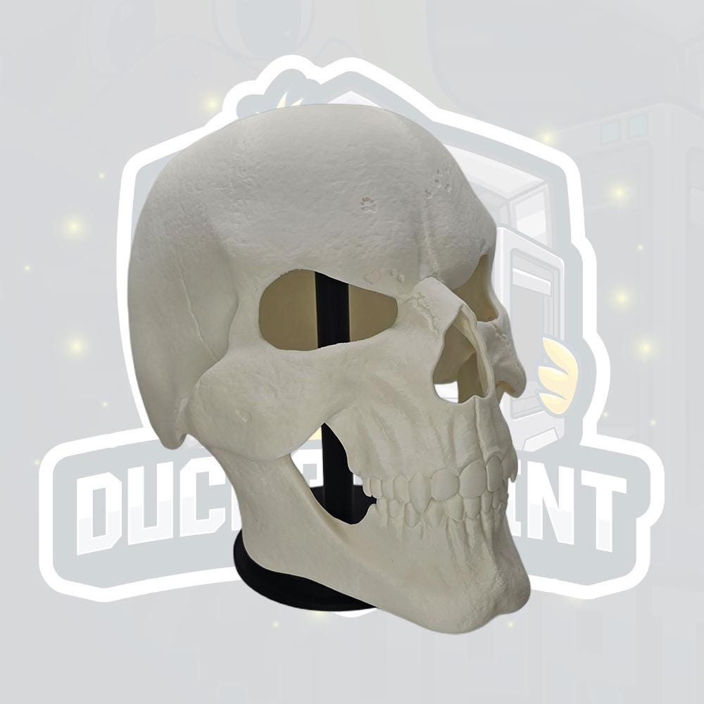 Evil Skull Sorcerer Helmet | Articulated Jaw Skull Mask | 3D Printed Fantasy Villain Cosplay