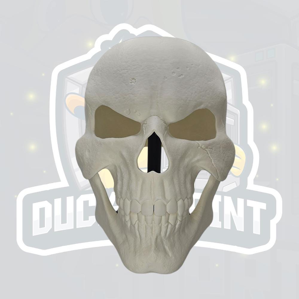 Evil Skull Sorcerer Helmet | Articulated Jaw Skull Mask | 3D Printed Fantasy Villain Cosplay
