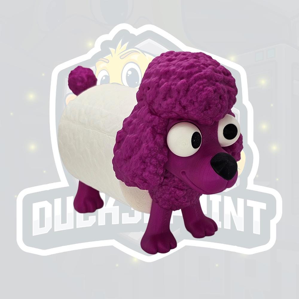 Poo-dle Toilet Roll Holder – Funny Dog Bathroom Decor – Cute Poodle Toilet Paper Stand – Quirky Loo Gift