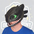 Black Night Dragon Helmet with Mesh Eyes – Fantasy Cosplay Mask