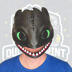 Black Night Dragon Helmet with Mesh Eyes – Fantasy Cosplay Mask
