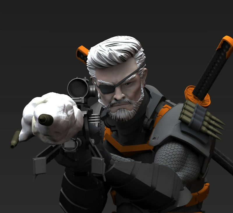 Deathstroke V2 DC Comics STL 3D Printable Model – Full Body Statue, Bust & Weapon Variations