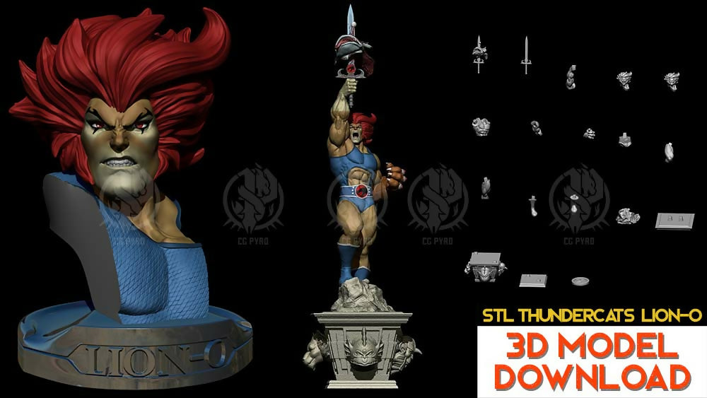 Thundercats Lion-O STL for 3D printing Fanart Term 24 CG Pyro 3D models