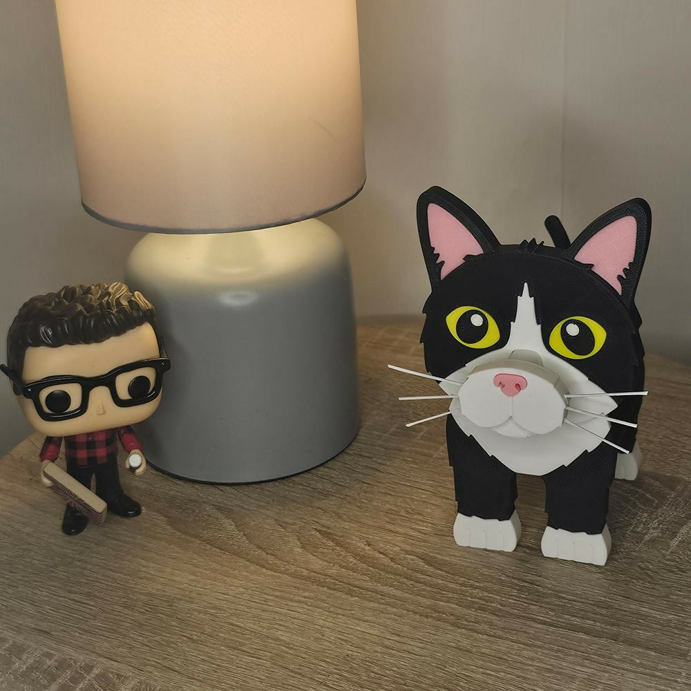 Tuxedo Cat Glasses Holder | 3D Printed Cat Spectacle Stand | Cute Desk Organiser | Eyeglass Holder | Cat Lover Gift